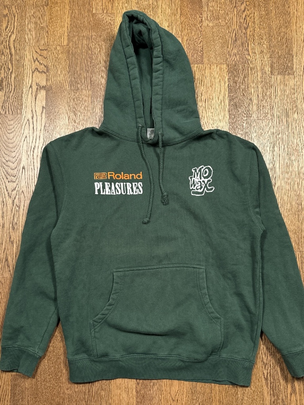 Pleasures Roland UNKLE Mo Wax Green Fleece Hoodie Mens Medium